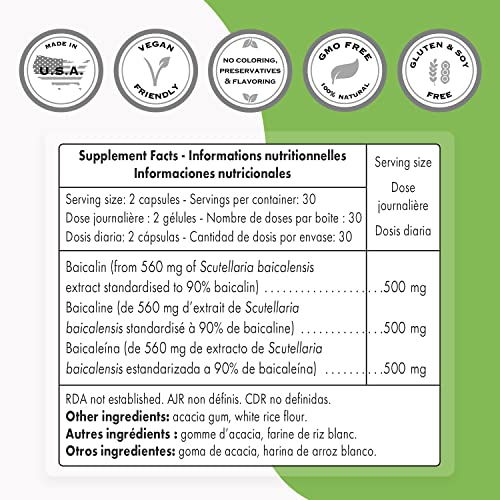 Foto 4 pulgar | Suplemento Supersmart Baicalin 500 Mg Scutellaria Baicalensis - Venta Internacional.