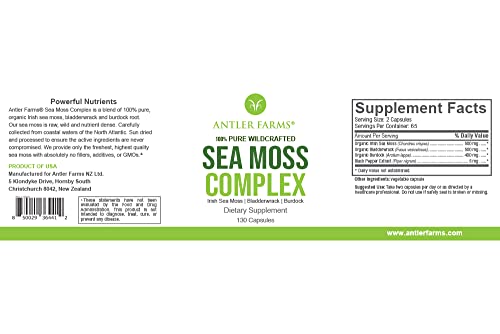 Foto 8 pulgar | Suplemento Antler Farms Sea Moss Complex 130 Cápsulas - Venta Internacional.