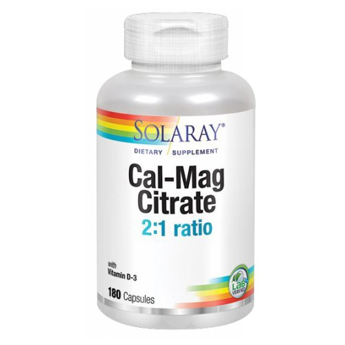 Foto 2 pulgar | Suplemento Solaray Cal-mag De Citrato 180 Cápsulas Con Vitamina D-3 - Venta Internacional.