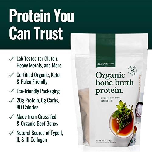 Foto 4 pulgar | Caldo De Huesos Orgánico Natural Force Con Proteína En Polvo, 320 Ml - Venta Internacional.