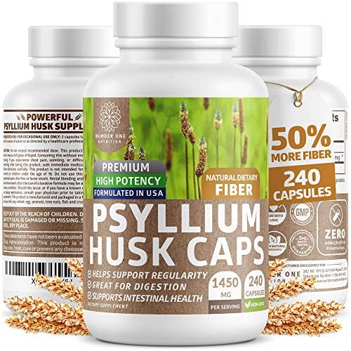 Foto 2 pulgar | Cápsulas De Cáscara De Psyllium Number One Nutrition 1450 Mg - Venta Internacional.