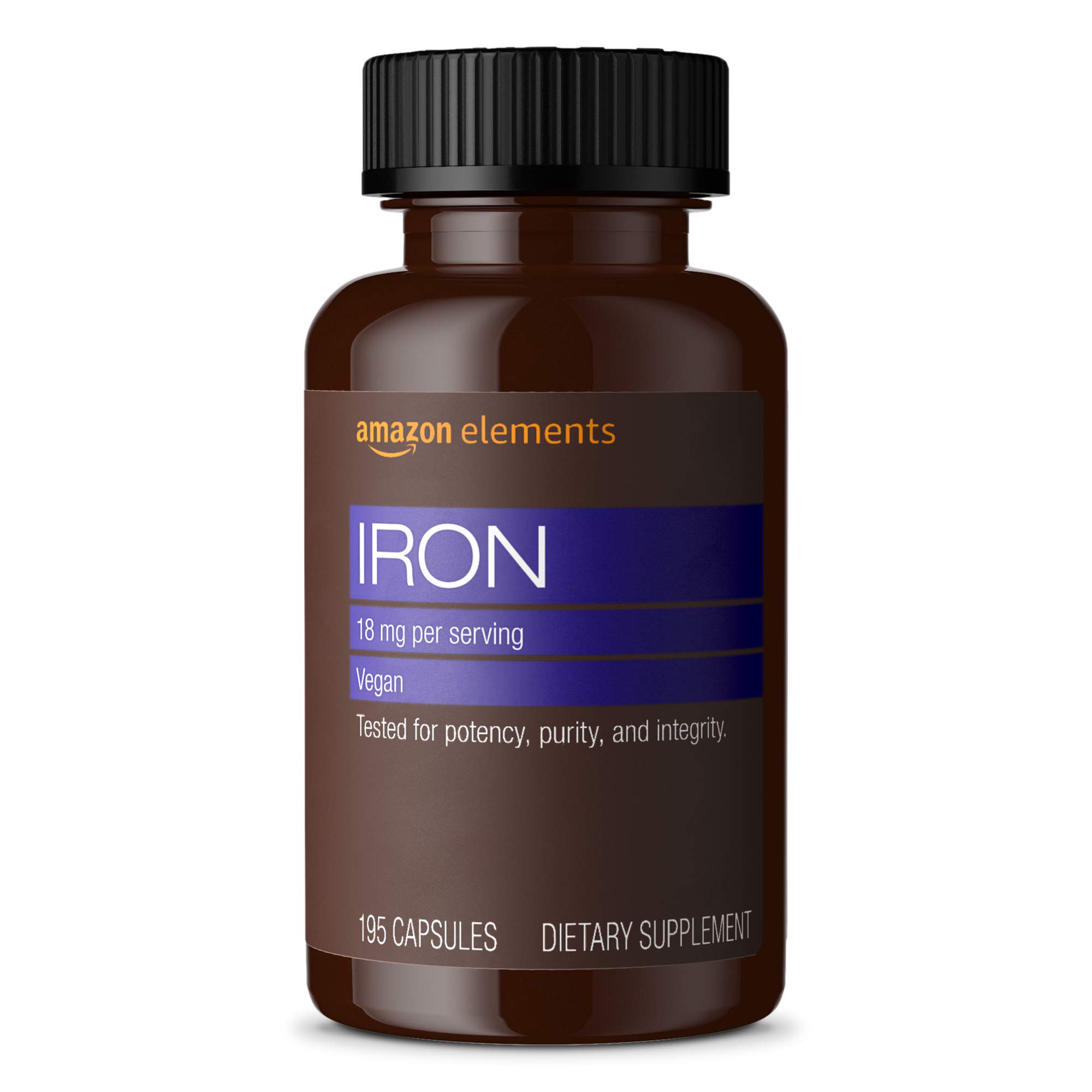 Suplemento De Hierro Amazon Elements 18 Mg 195 Cápsulas - Venta Internacional.