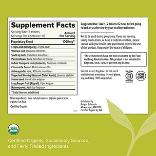 Foto 2 | Suplemento Para Dormir Banyan Botanicals I Sleep Soundly 90 Comprimidos - Venta Internacional.