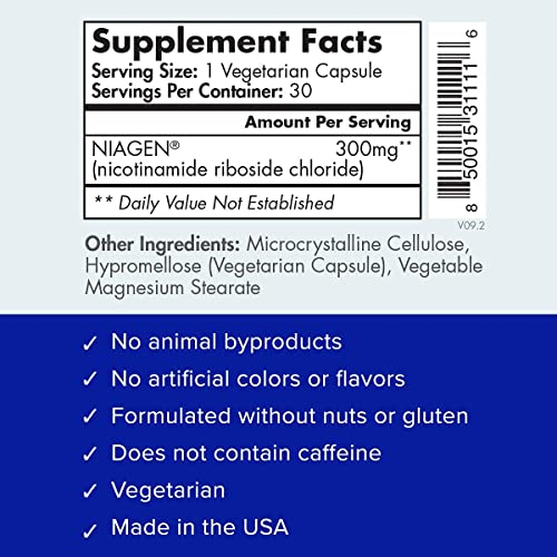 Foto 8 pulgar | Suplemento Tru Niagen Nad+ Booster 300 Mg - 60 Cápsulas - Venta Internacional.