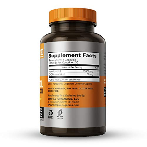 Foto 4 pulgar | Suplemento De Mioinositol De Simple-organics Con D-chiro Inositol  - Venta Internacional.