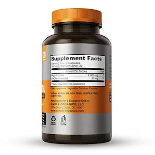 Foto 3 | Suplemento De Mioinositol De Simple-organics Con D-chiro Inositol - Venta Internacional.