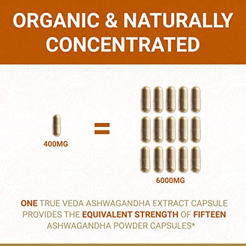 Foto 4 pulgar | Suplementos True Veda Organic Ashwagandha Ksm-66 60 Píldoras - Venta Internacional.