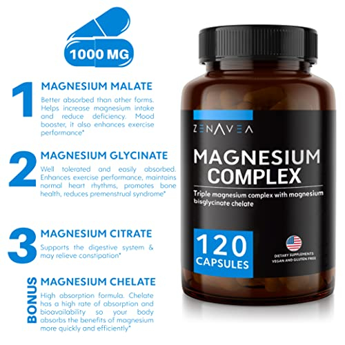 Foto 4 | Suplemento Zenavea Triple Magnesio Complex 120 Cápsulas Veganas - Venta Internacional.