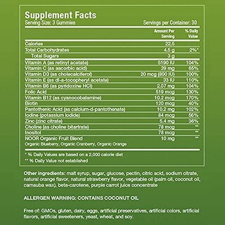 Foto 2 | Gomitas Multivitamínicas Para Adultos Supplement Noor Vitamins, Halal, 90 Unidades - Venta Internacional.
