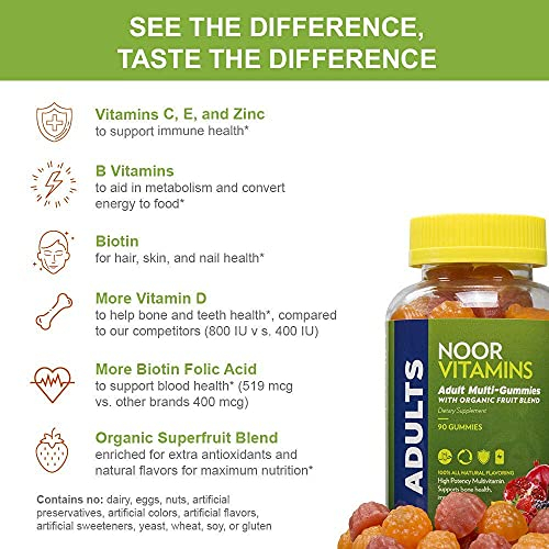 Foto 5 | Gomitas Multivitamínicas Para Adultos Supplement Noor Vitamins, Halal, 90 Unidades - Venta Internacional.