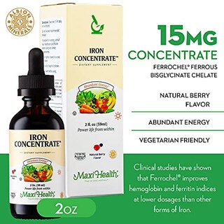 Foto 2 | Suplemento De Hierro Maxi-health 15 Mg/ml Líquido Para Hombres, Mujeres, K - Venta Internacional.