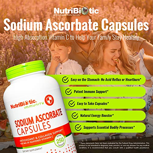 Foto 3 pulgar | Cápsulas De Vitamina C Nutribiotic, Ascorbato De Sodio, 250 Unidades - Venta Internacional.