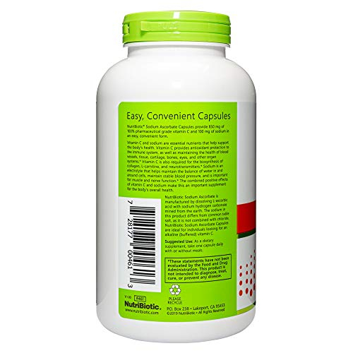 Foto 7 pulgar | Cápsulas De Vitamina C Nutribiotic, Ascorbato De Sodio, 250 Unidades - Venta Internacional.
