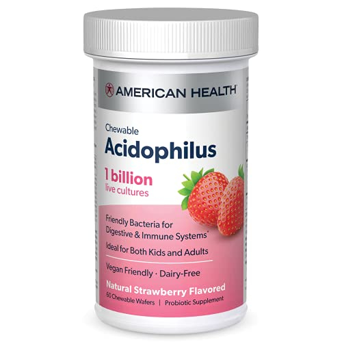 Foto 2 pulgar | Tableta Masticable American Health Acidophilus 1b 60 Fresa - Venta Internacional.