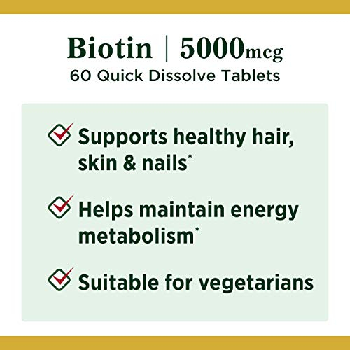 Foto 4 pulgar | Suplemento Vitamínico Nature's Bounty Biotin 5000 Mcg 60 Tabletas - Venta Internacional.
