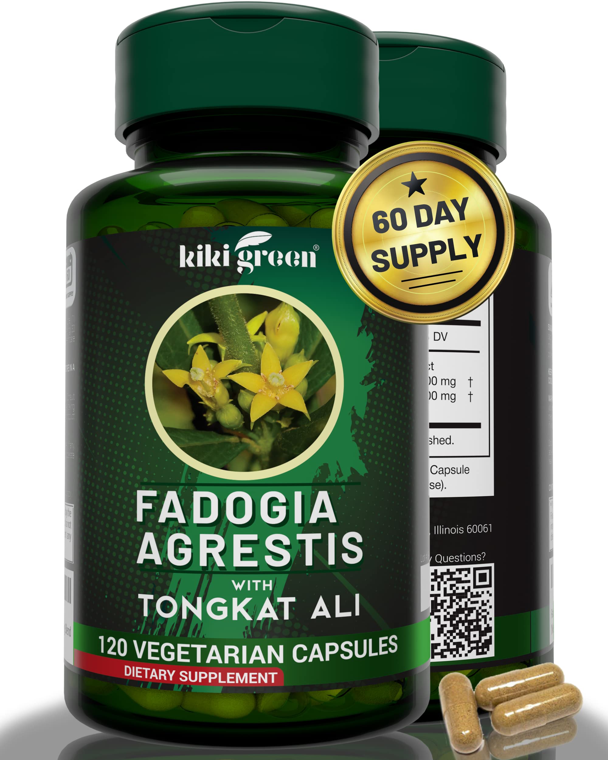Suplemento Kiki Green Fadogia Agrestis Y Tongkat Ali 120 C - Venta Internacional.