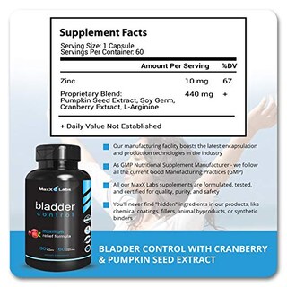Foto 4 | Suplemento Maxx Labs Para El Control De La Vejiga Y Las Infecciones Urinarias, 60 Unidades - Venta Internacional.