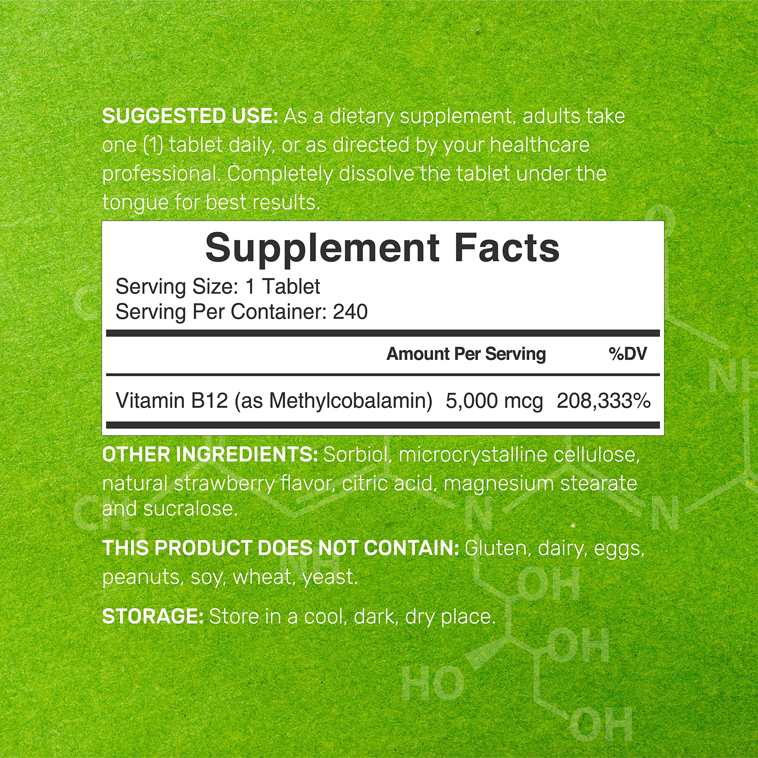 Foto 4 pulgar | Suplemento, Oferta, Suplemento De Metil Vitamina B-12, 5000 Mcg, 240  - Venta Internacional.