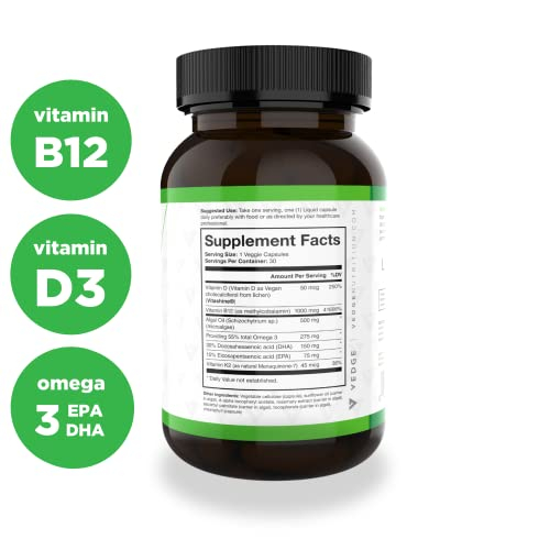 Foto 3 pulgar | Suplemento Multivitamínico Vedge Vegan Omega 3 Diario Durante 30 Días - Venta Internacional.