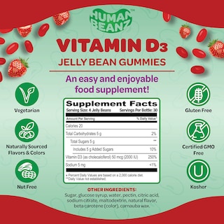 Foto 5 | Suplemento De Gomitas Con Vitamina D3 Para Adultos De Human Beanz - Venta Internacional.