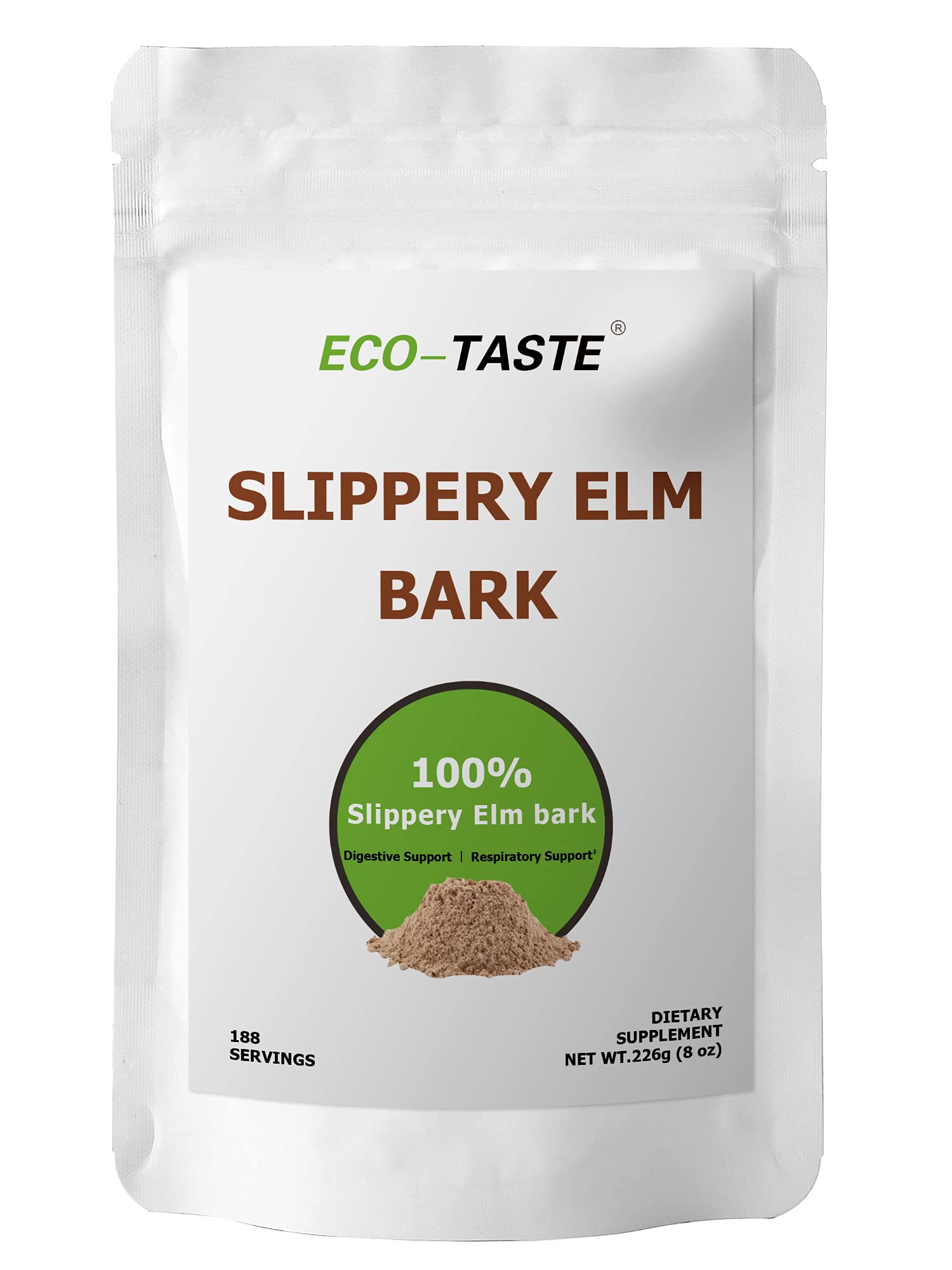 Polvo De Corteza De Olmo Verde, Sabor Ecológico, 226 G, Vegetariano - Venta Internacional.