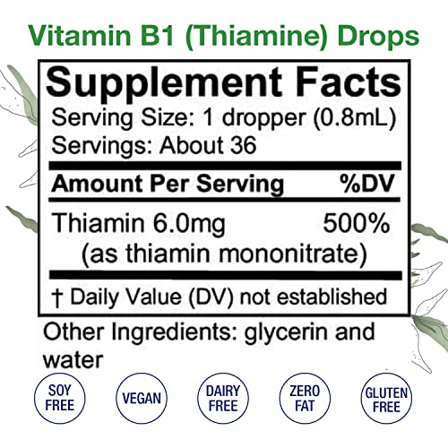 Foto 2 | Gotas De Tiamina Con Vitamina B1 En Forma De Panales, 30 Ml, Veganas, Sin Ogm - Venta Internacional.