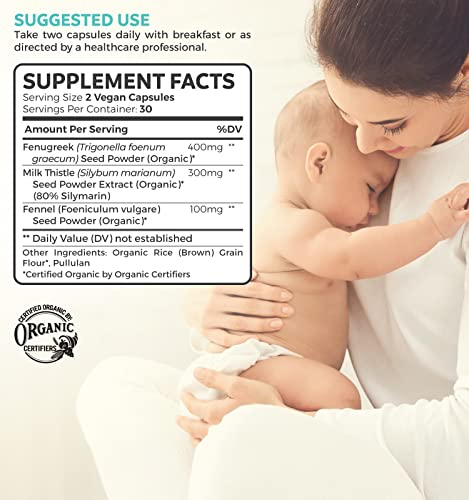 Foto 4 pulgar | Suplemento De Lactancia Pure Mom Organic Fenogreco 60 Cápsulas - Venta Internacional.