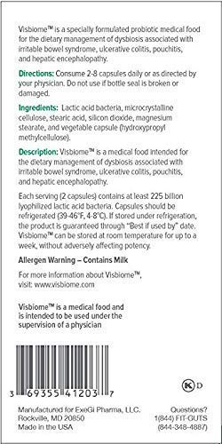 Foto 7 pulgar | Cápsulas Probióticas Visbiome De Alta Potencia 112,5 Mil Millones De Cfu - Venta Internacional.