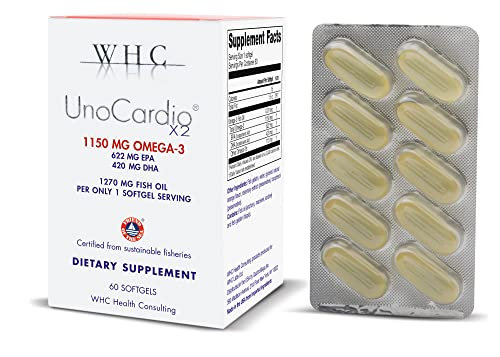 Foto 3 pulgar | Suplemento De Aceite De Pescado Whc Unocardio X2, 1270 Mg De Omega-3, 60 G - Venta Internacional.
