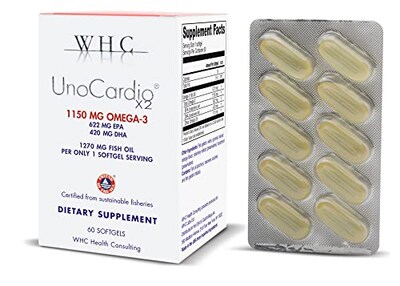 Foto 2 | Suplemento De Aceite De Pescado Whc Unocardio X2, 1270 Mg De Omega-3, 60 G - Venta Internacional.