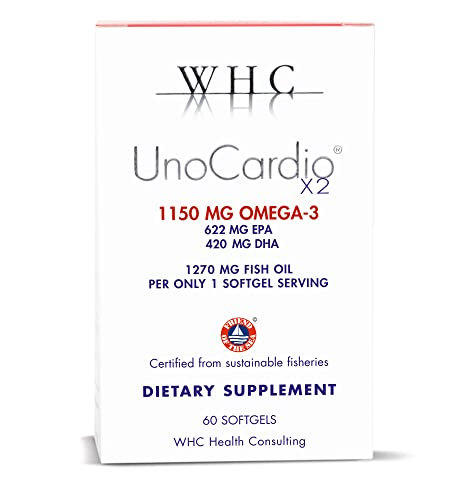 Foto 4 pulgar | Suplemento De Aceite De Pescado Whc Unocardio X2, 1270 Mg De Omega-3, 60 G - Venta Internacional.