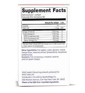 Foto 4 | Suplemento De Aceite De Pescado Whc Unocardio X2, 1270 Mg De Omega-3, 60 G - Venta Internacional.