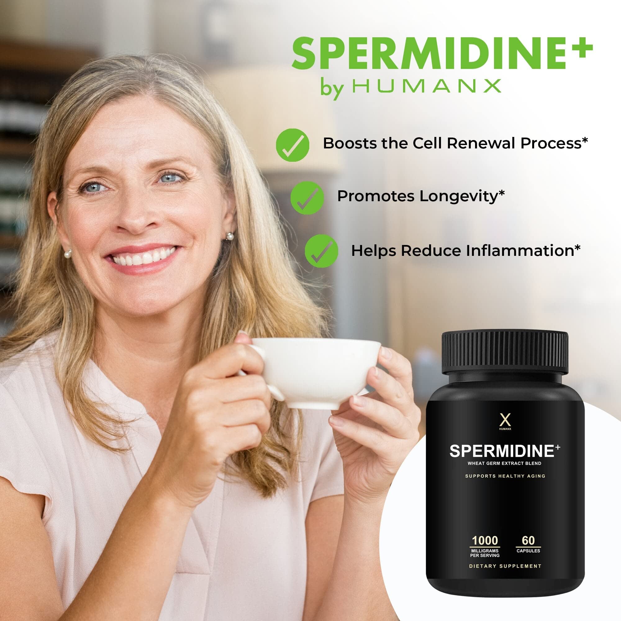 Foto 4 pulgar | Suplemento Humanx Spermidine+ Con Extracto De Germen De Trigo 30 Cápsulas - Venta Internacional.