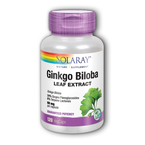Foto 2 pulgar | Suplemento Solaray: Extracto De Hoja De Ginkgo Biloba, 60 Mg, 120 Cápsulas - Venta Internacional.