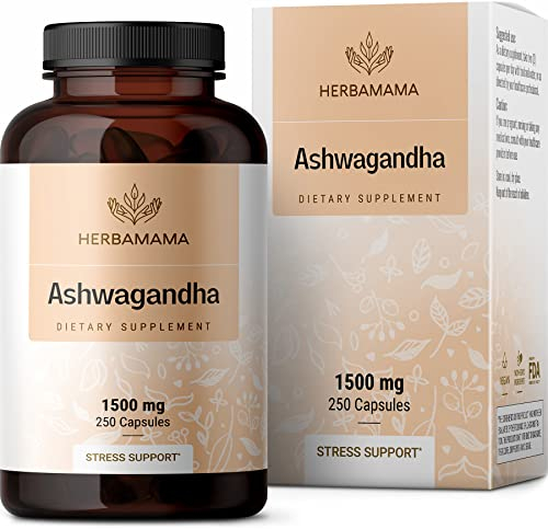 Foto 2 pulgar | Suplemento Herbamama Ashwagandha En Cápsulas 1500 Mg 250 Cápsulas - Venta Internacional.