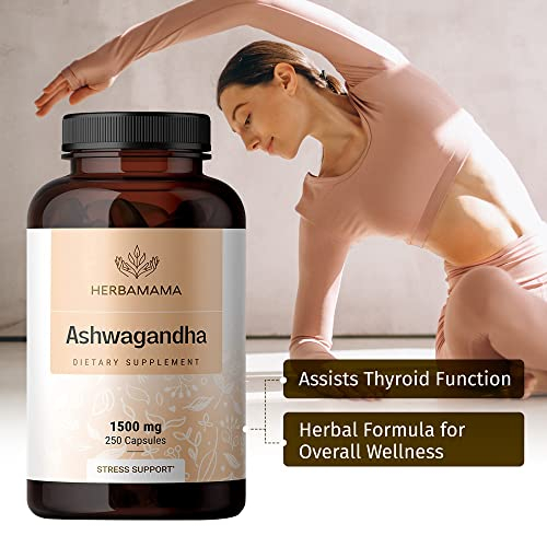 Foto 4 pulgar | Suplemento Herbamama Ashwagandha En Cápsulas 1500 Mg 250 Cápsulas - Venta Internacional.