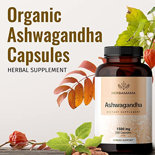 Foto 7 pulgar | Suplemento Herbamama Ashwagandha En Cápsulas 1500 Mg 250 Cápsulas - Venta Internacional.