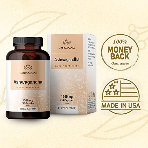 Foto 8 pulgar | Suplemento Herbamama Ashwagandha En Cápsulas 1500 Mg 250 Cápsulas - Venta Internacional.