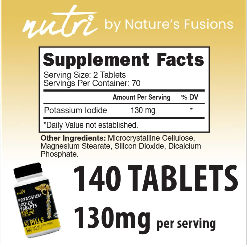 Foto 3 pulgar | Tabletas De Yoduro De Potasio De Protección Radiológica 130 Mg (140) - Venta Internacional.