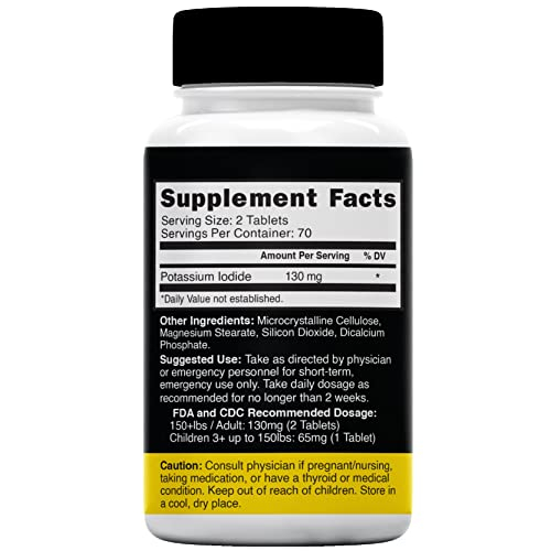 Foto 4 pulgar | Tabletas De Yoduro De Potasio De Protección Radiológica 130 Mg (140) - Venta Internacional.