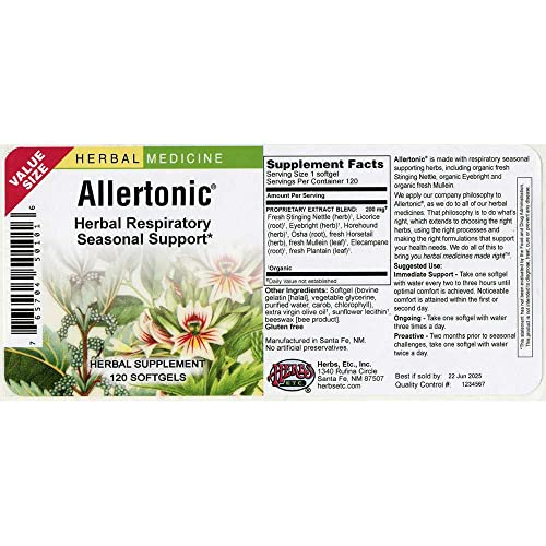 Foto 3 pulgar | Hierbas Suplementarias, Etc. Allertonic 120 Cápsulas Blandas - Venta Internacional.