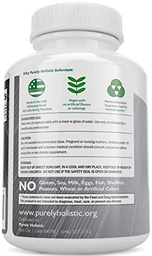 Foto 4 pulgar | Suplemento De Selenio Puramente Holístico, 200 Mcg, 365 Cápsulas Veganas - Venta Internacional.