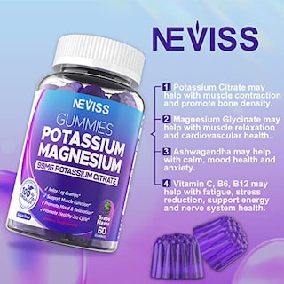 Foto 3 | Suplementos: Gomitas De Potasio Y Magnesio Neviss, 99 Mg, 120 Unidades - Venta Internacional.