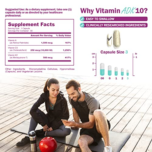 Foto 5 pulgar | Suplemento Naturegenx Adk 10 Vitaminas D3 10000 Ui, K2 500 Mcg - Venta Internacional.