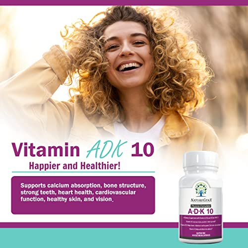 Foto 6 pulgar | Suplemento Naturegenx Adk 10 Vitaminas D3 10000 Ui, K2 500 Mcg - Venta Internacional.