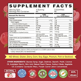 Foto 2 | Suplemento Vegano De Gomitas De Hierro, Con Vitamina C, A, Complejo B, Folato Y Zinc Para Adultos Y - Venta Internac