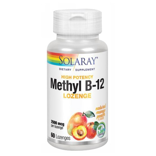 Foto 2 pulgar | Suplemento Solaray Methyl B-12, Mango Y Melocotón, 60 Pastillas - Venta Internacional.