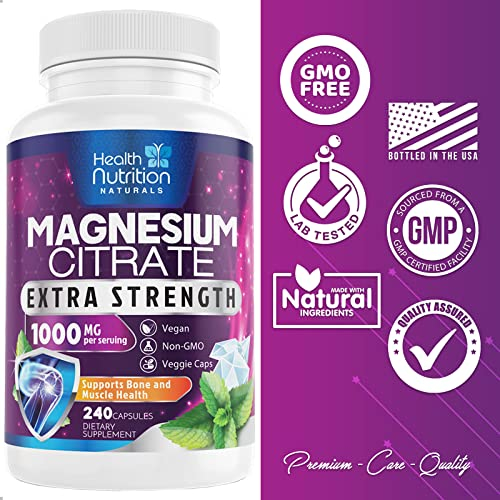 Foto 5 pulgar | Suplemento Health Nutrition Naturals Citrato De Magnesio 1000 Ml - Venta Internacional.