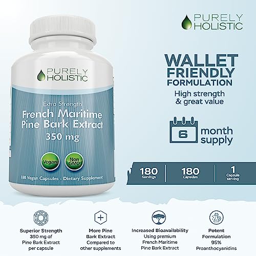 Foto 3 pulgar | Suplemento De Extracto De Corteza De Pino Puramente Holístico 350 Mg X180 - Venta Internacional.