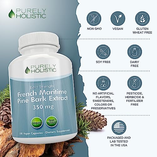 Foto 7 pulgar | Suplemento De Extracto De Corteza De Pino Puramente Holístico 350 Mg X180 - Venta Internacional.